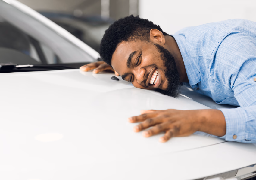 happy man with car